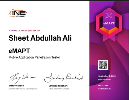 eMAPT — Mobile Application Penetration Tester certificate